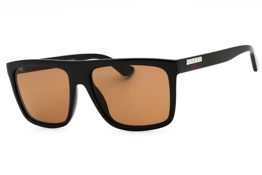 NWT Gucci GG0748S-002 Brown Rectangular 59mm Sunglasses